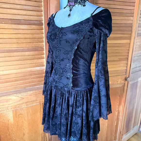 Gothic Victorian EGL Lolita Dark Fairycore Princess of Darkness Dress - Picture 6 of 13